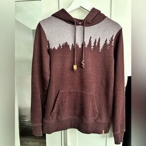 tentree Classic Hoodie with Forest Design in Deep Purple